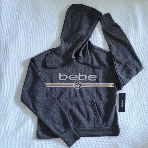 bebe Sport⛹️ Sequin Logo Hoodie - NWT - Picture 1 of 16